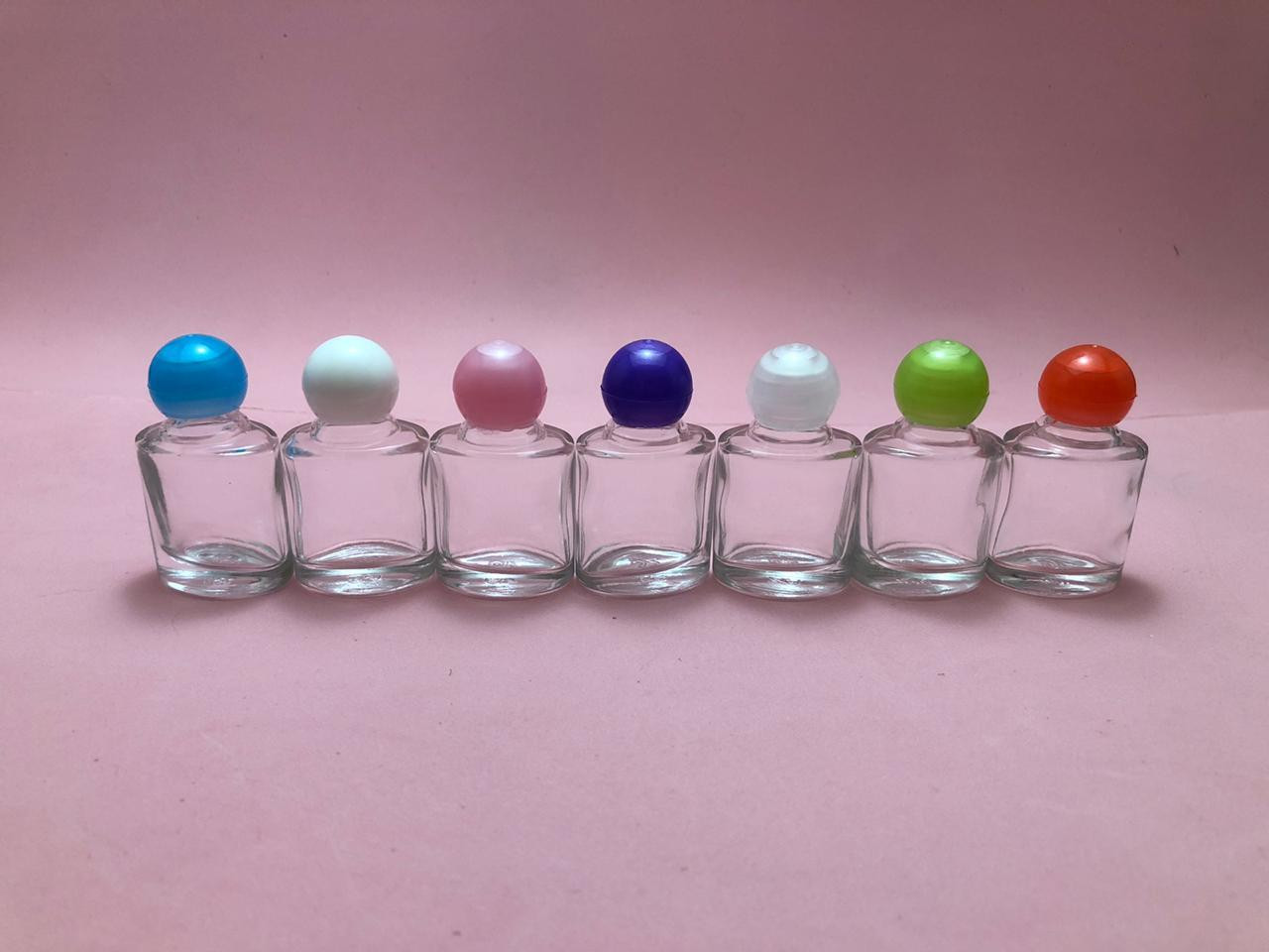 Conjunto Frasco Vidro 389 + Tampa Bolinha - 8ml ( 5 unidades)