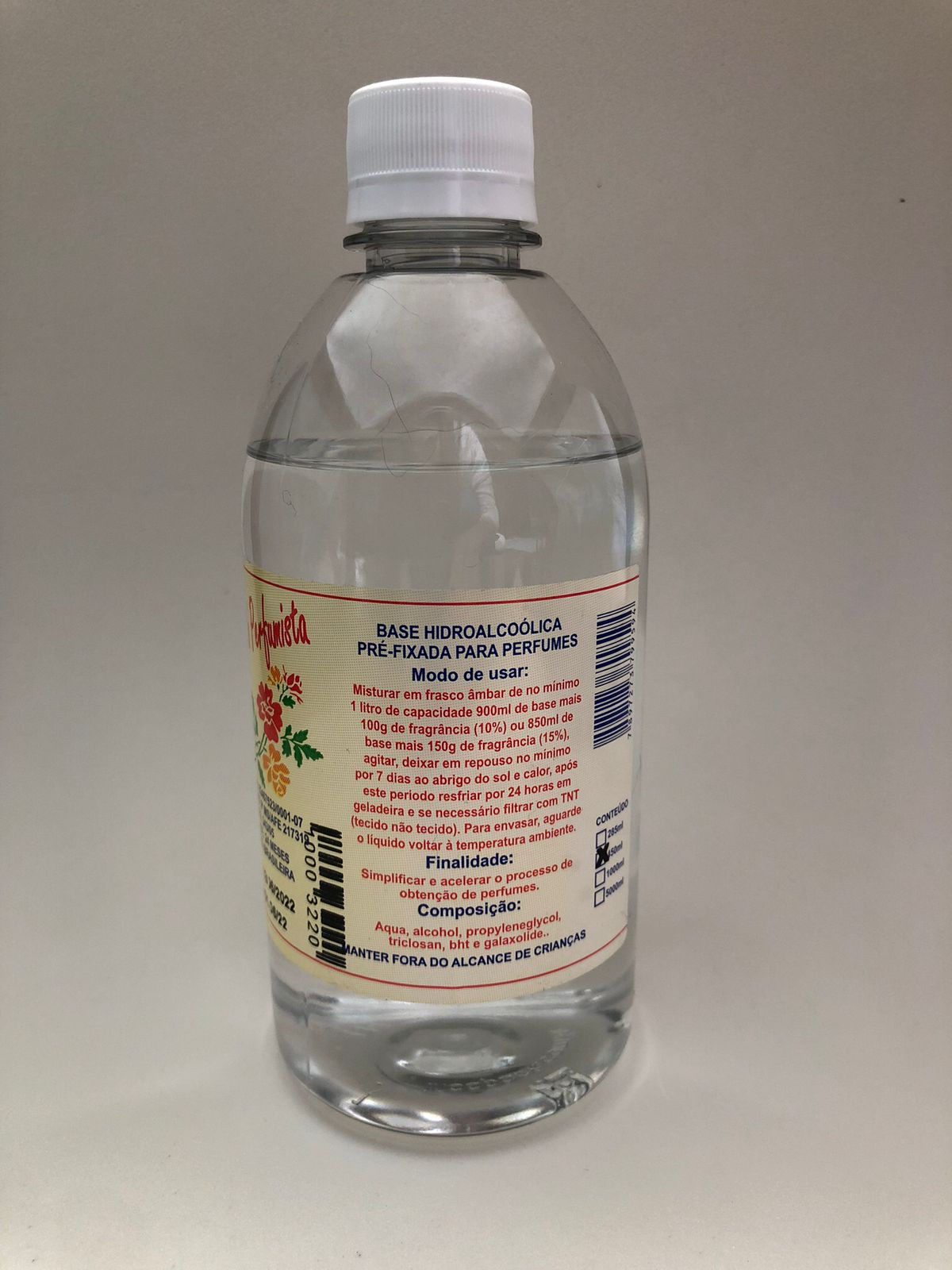 BASE HIDROALCOÓLICA PRÉ-FIXADA PARA PERFUMES - 450ml