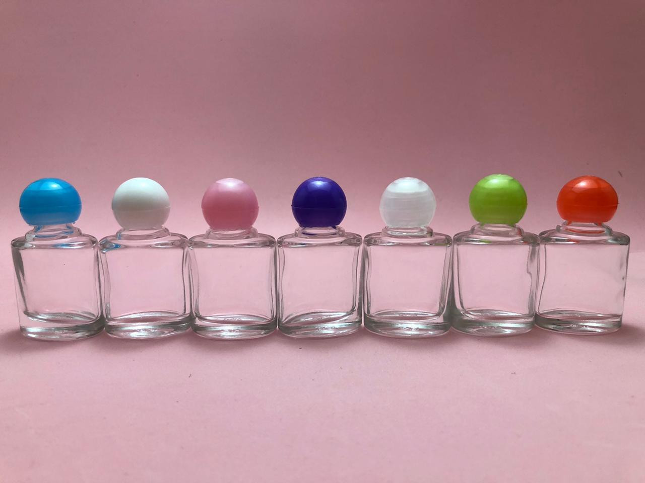 Conjunto Frasco Vidro 389 + Tampa Bolinha - 8ml ( 5 unidades)