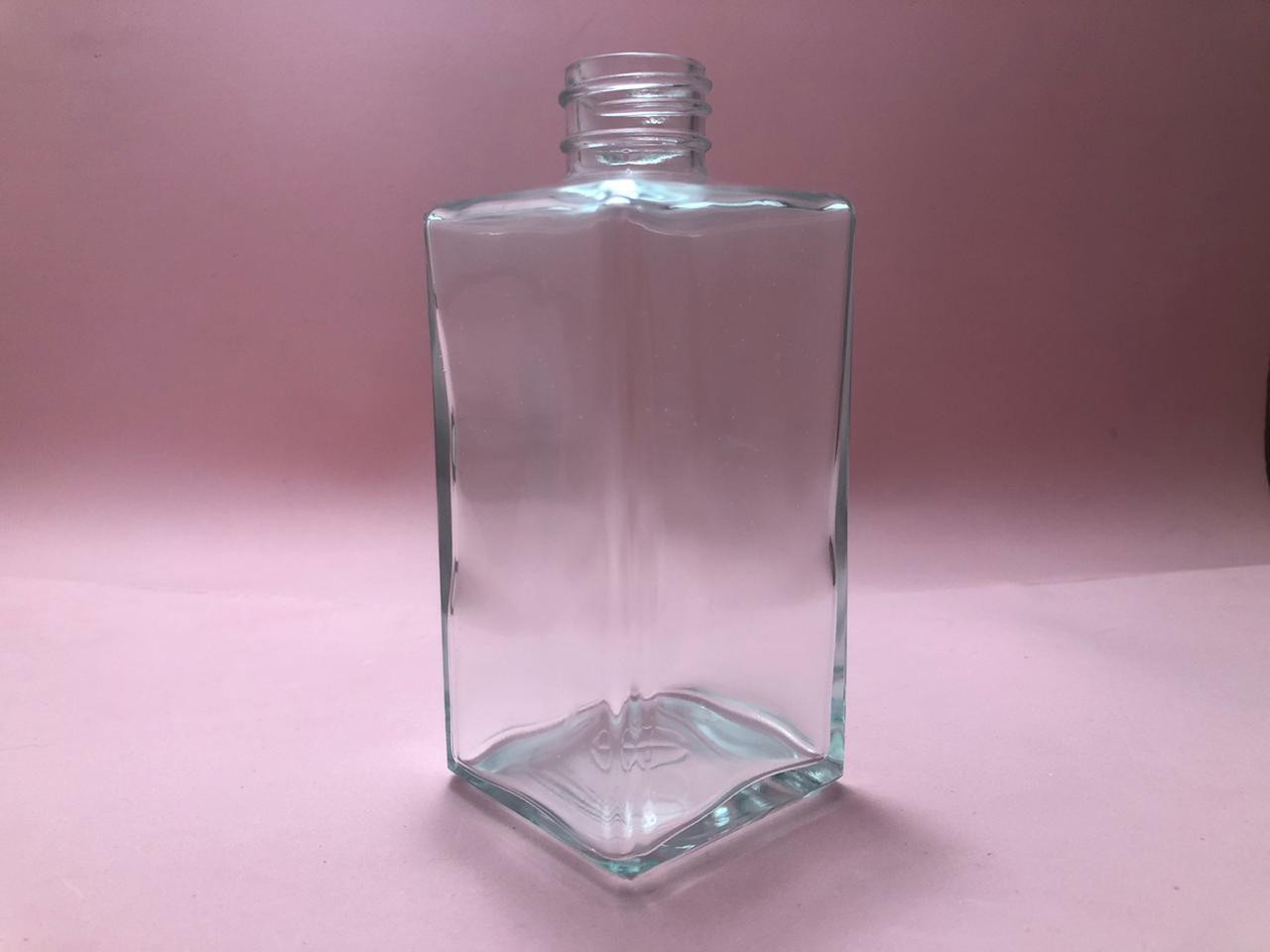 Frasco Vidro Retangular - 250ml - Boca 28mm (unidade)